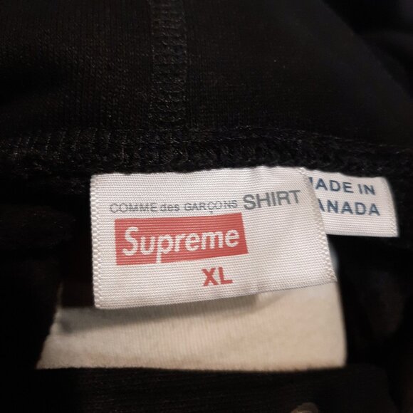 Supreme x Comme des Garcons SHIRT Box Logo Hoodie sweatshirt SS 17 Black Size XL - Picture 6 of 16